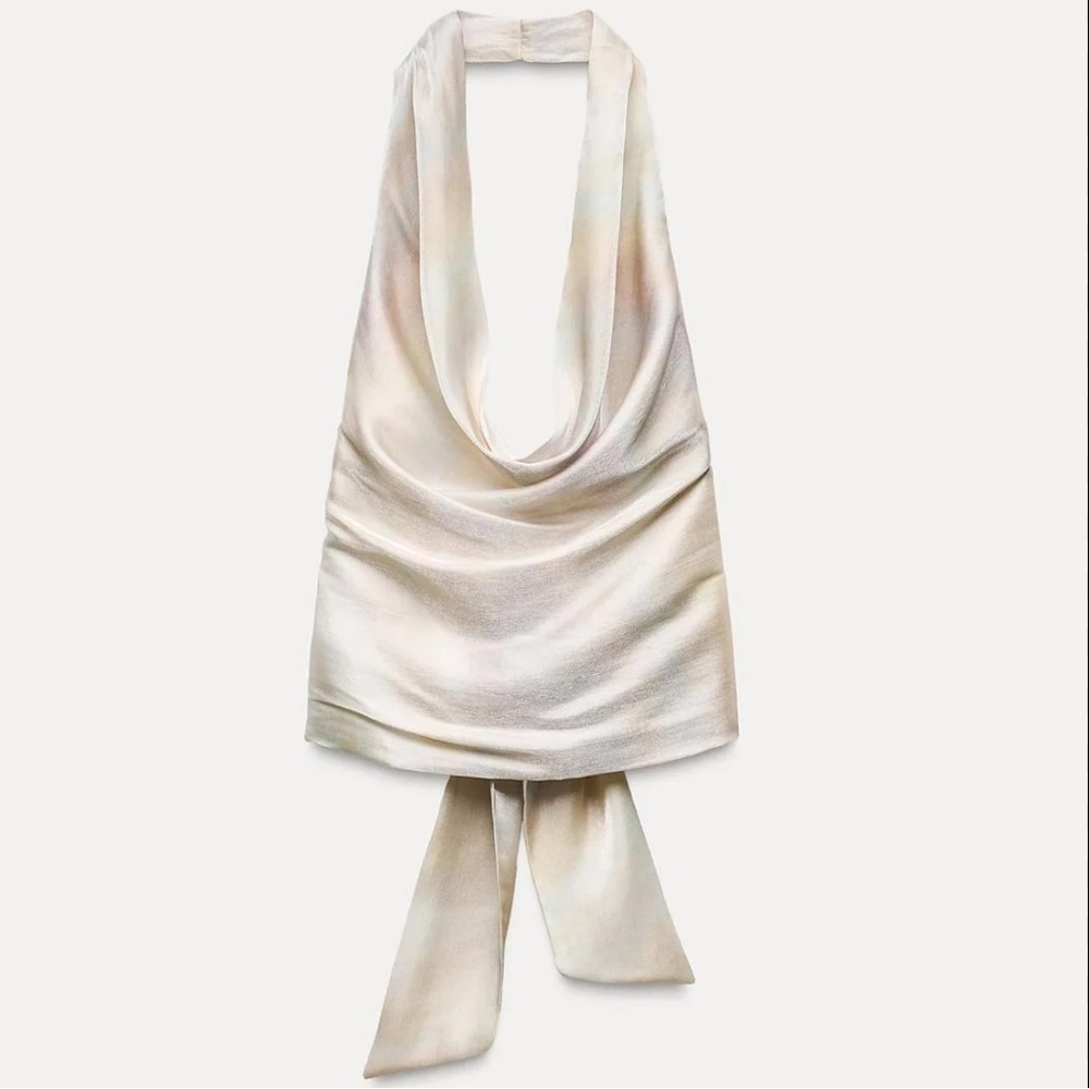 NWT Zara satin effect halter top